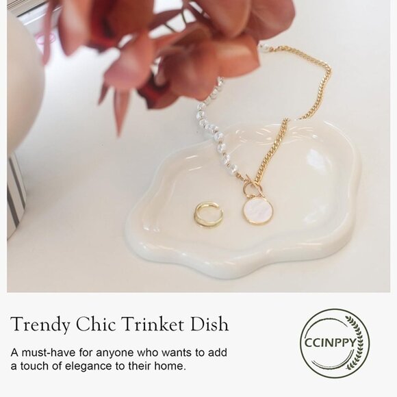 NEW Ceramic Jewelry Tray Trinket Dish,Decorative Cloud Vanity Key Tray for Women - Picture 6 of 9